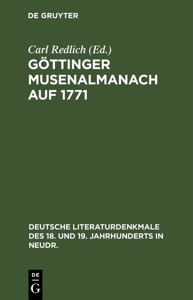  Redlich Göttinger Musenalmanach auf 1771