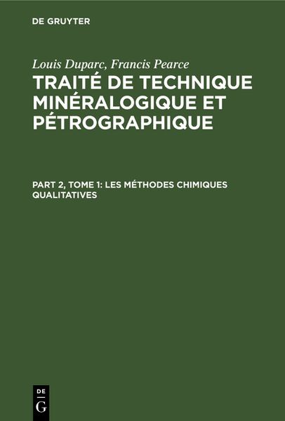   Les méthodes chimiques qualitatives