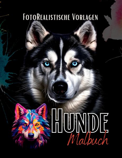 Lucy´s Schwarze Malbücher Schwarze Malbücher Malbuch Hunde „Fotorealistisch“.
