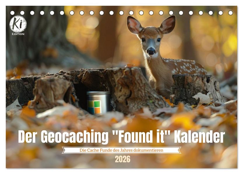 Kerstin Waurick  Der Geocaching Found it Kalender (Tischkalender 2026 DIN A5 quer), CALVENDO Monatskalender