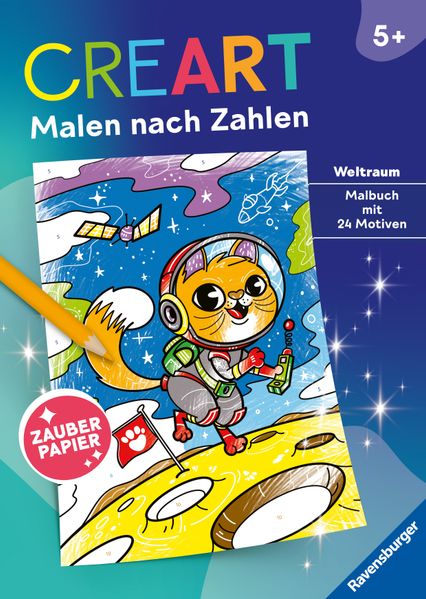  Kilger CreArt Malen nach Zahlen ab 5 - Zauberpapier: Weltraum