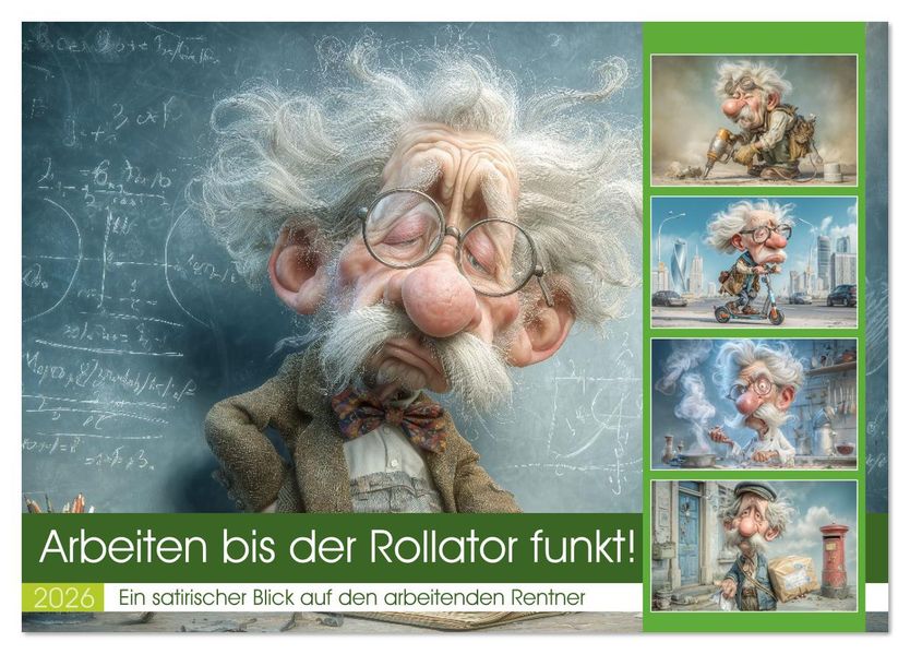 Steffen Gierok-Latniak  Arbeiten bis der Rollator funkt! (Tischkalender 2026 DIN A5 quer), CALVENDO Monatskalender