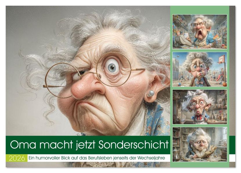 Steffen Gierok-Latniak  Oma macht jetzt Sonderschicht (Wandkalender 2026 DIN A2 quer), CALVENDO Monatskalender