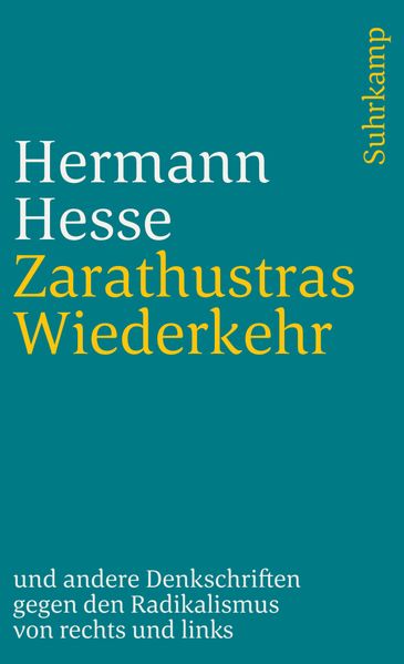 Hermann Hesse Hesse Zarathustras Wiederkehr