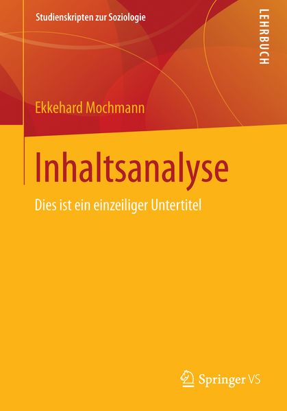 Ekkehard Mochmann Mochmann Inhaltsanalyse
