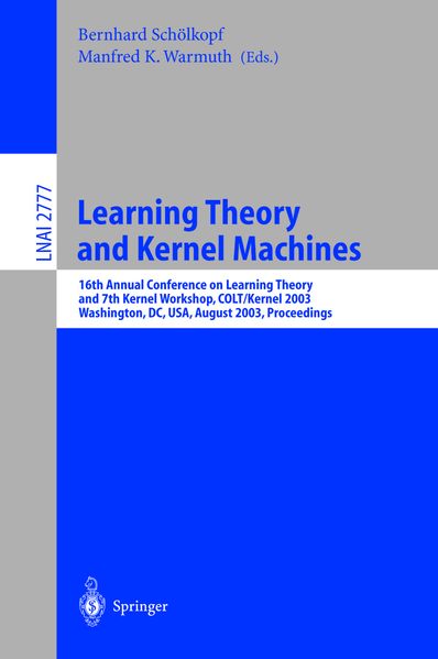  Schölkopf Learning Theory and Kernel Machines