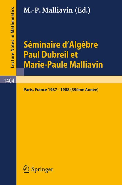  Malliavin Séminaire d'Algèbre Paul Dubreil et Marie-Paule Malliavin