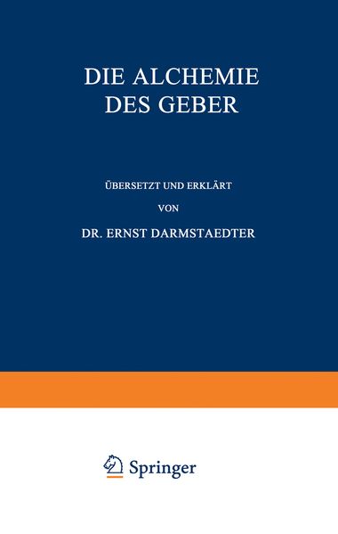 Ernst Darmstaedter Darmstaedter Die Alchemie des Geber