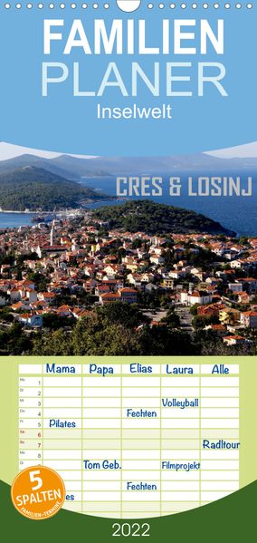 Reinhard Sock Sock Familienplaner Inselwelt Cres & Losinj (Wandkalender 2022 , 21 cm x 45 cm, hoch)
