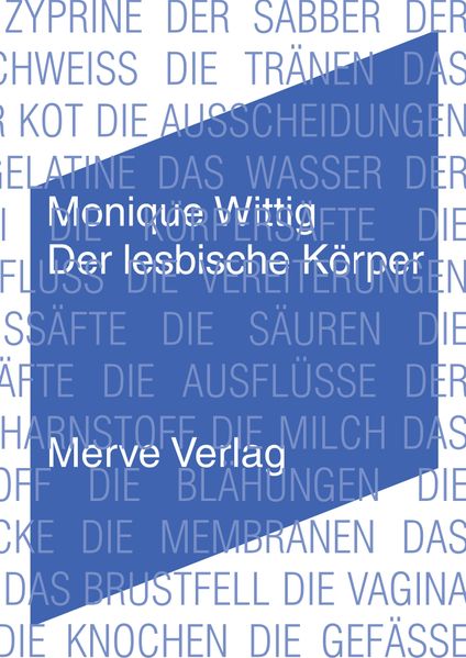 Monique Wittig Wittig Der lesbische Körper