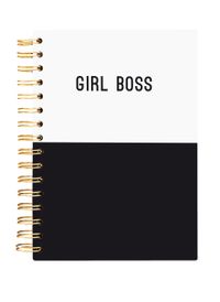 Buch Cover Hard Bound Journal: Girl Boss Mono – Hardcover-Notizbuch mit stabiler Ringbindung: Girl Boss