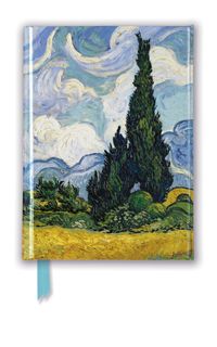 Buch Cover Premium Notizbuch DIN A6: Vincent van Gogh, Weizenfeld mit Zypressen