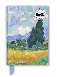 Buch Cover Premium Notizbuch Blank DIN A5: Vincent van Gogh, Weizenfeld mit Zypressen