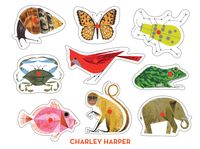 Buch Cover Charley Harper Classic Wooden Peg Puzzle
