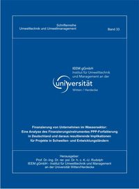 Buch Cover Finanzierung von Unternehmen im Wassersektor: Eine Analyse des Finanzierungsinstrumentes PPP-Forfaitierung in Deutschland und daraus resultierende Implikationen für Projekte in Schwellen- und Entwicklungsländern