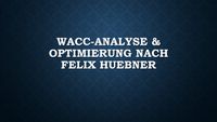 Buch Cover WACC-Analyse & Optimierung nach Felix Huebner