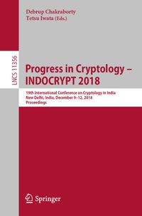 Buch Cover Progress in Cryptology – INDOCRYPT 2018