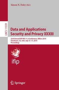 Buch Cover Data and Applications Security and Privacy XXXIII