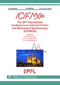 Buch Cover The 20th International Conference on Internal Friction and Mechanical Spectroscopy (ICIFMS20)