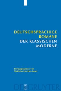 Buch Cover Deutschsprachige Romane der klassischen Moderne