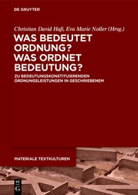 Buch Cover Was bedeutet Ordnung - was ordnet Bedeutung?