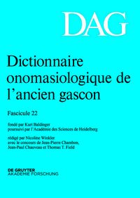 Buch Cover Dictionnaire onomasiologique de l’ancien gascon (DAG). Fascicule 22