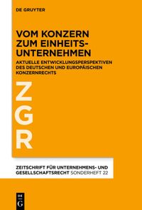 Buch Cover Vom Konzern zum Einheitsunternehmen