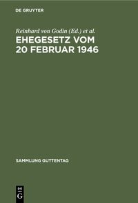 Buch Cover Ehegesetz vom 20 Februar 1946