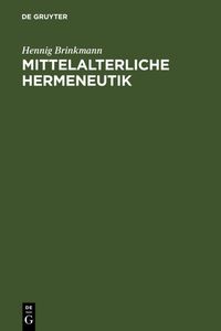 Buch Cover Mittelalterliche Hermeneutik