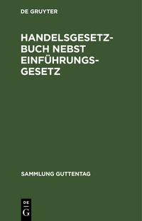 Buch Cover Handelsgesetzbuch nebst Einführungsgesetz