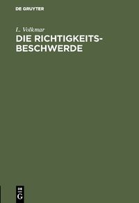 Buch Cover Die Richtigkeits-Beschwerde