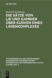 Buch Cover Die Sätze von Lie und Gambier über Kurven eines Linienkomplexes