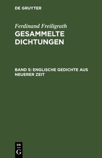 Buch Cover Englische Gedichte aus neuerer Zeit