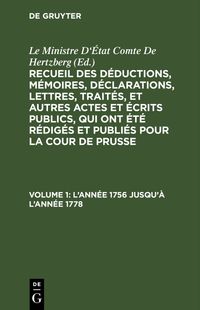 Buch Cover L’année 1756 jusqu’à l’année 1778
