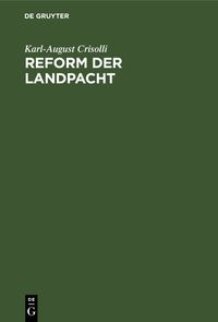 Buch Cover Reform der Landpacht