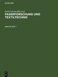 Buch Cover Faserforschung und Textiltechnik. Band 26, Heft 7