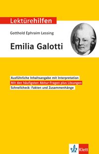 Buch Cover Klett Lektürehilfen Gotthold Ephraim Lessing, Emilia Galotti