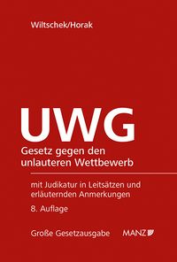Buch Cover UWG Gesetz gegen den unlauteren Wettbewerb