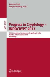 Buch Cover Progress in Cryptology - INDOCRYPT 2013