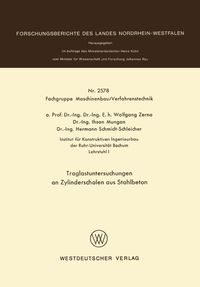 Buch Cover Traglastuntersuchungen an Zylinderschalen aus Stahlbeton