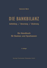 Buch Cover Die Bankbilanz