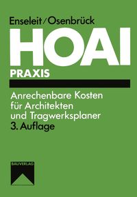 Buch Cover HOAI: Anrechenbare Kosten für Architekten und Tragwerksplaner