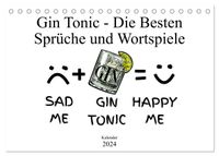 Buch Cover Gin & Tonic Die Besten Sprüche und Wortspiele (Tischkalender 2024 DIN A5 quer), CALVENDO Monatskalender