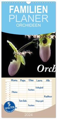 Buch Cover Familienplaner 2024 - Orchideen 2024 mit 5 Spalten (Wandkalender, 21 x 45 cm) CALVENDO