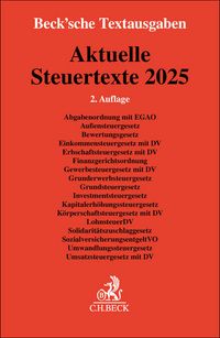 Buch Cover Aktuelle Steuertexte 2025