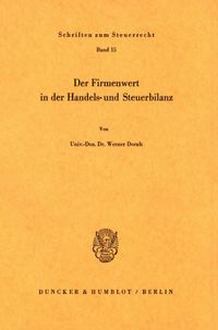 Buch Cover Der Firmenwert in der Handels- und Steuerbilanz.