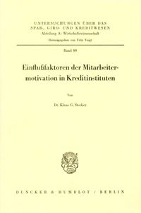 Buch Cover Einflußfaktoren der Mitarbeitermotivation in Kreditinstituten.