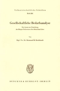 Buch Cover Gesellschaftliche Bedarfsanalyse.