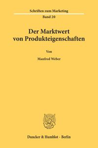 Buch Cover Der Marktwert von Produkteigenschaften.