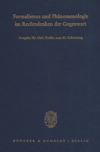Buch Cover Formalismus und Phänomenologie im Rechtsdenken der Gegenwart.